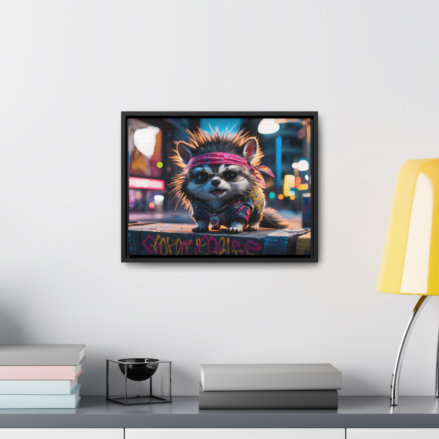 Rebel Pup on the Streets - Gallery Canvas Wraps, Horizontal Frame