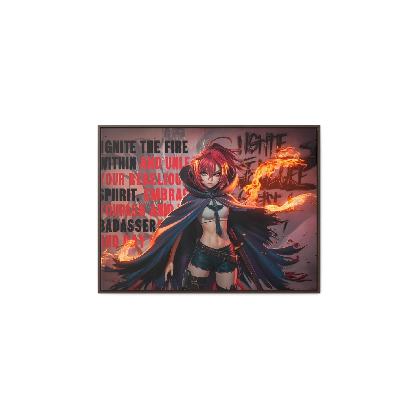 Rebel Flame Warrior - Gallery Canvas Wraps, Horizontal Frame