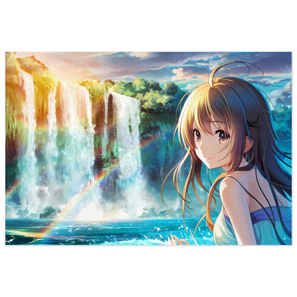 Ethereal Waterfall Symphony - Jigsaw Puzzle (30, 110, 252, 500,1000-Piece)