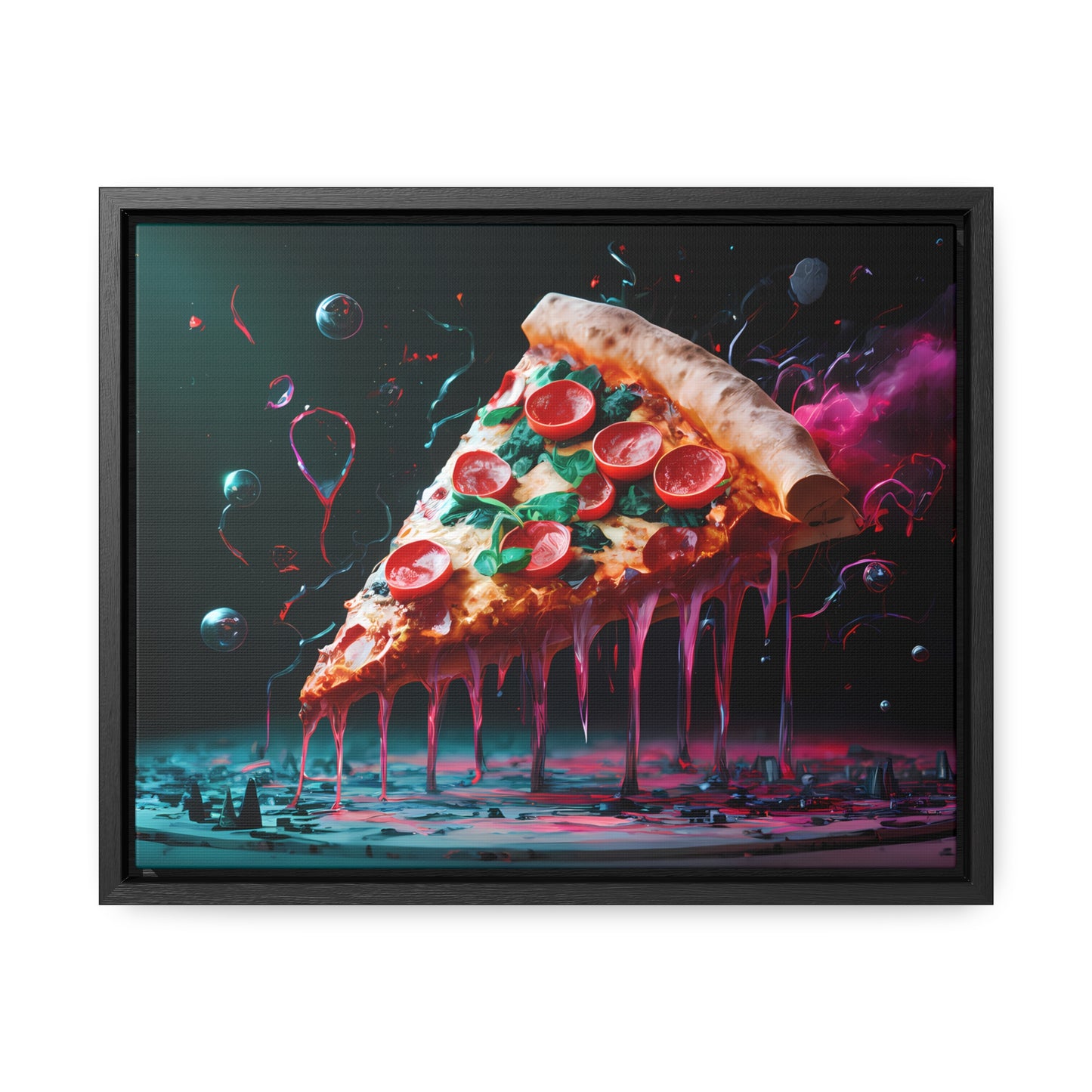 "Cosmic Slice of Pizza Bliss" - Gallery Canvas Wraps, Horizontal Frame