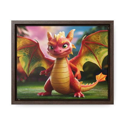 "Playful Baby Dragon in a Magical Forest" - Gallery Canvas Wraps, Horizontal Frame