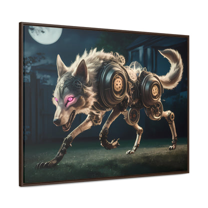 Cyberwolf Under the Moon - Gallery Canvas Wraps, Horizontal Frame