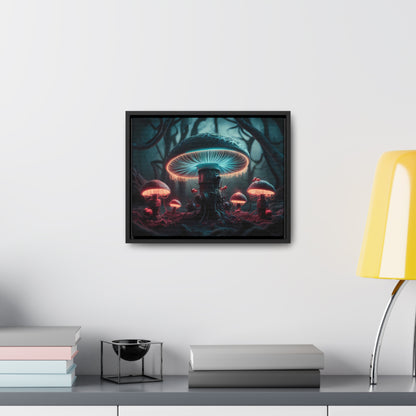 The Bioluminescent Mechanisms of the Neon Forest - Gallery Canvas Wraps, Horizontal Frame