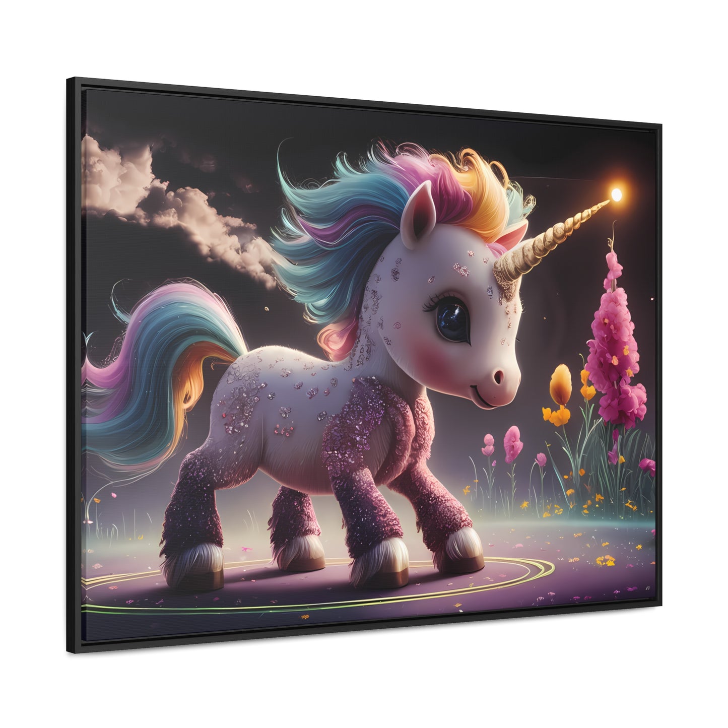 "Twilight Spark of the Enchanted Meadow" - Gallery Canvas Wraps, Horizontal Frame