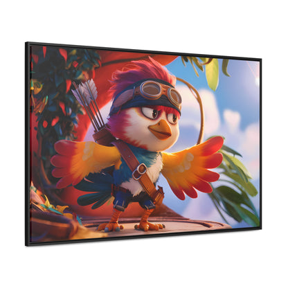 "Feathered Adventurer: The Brave Bird Archer" - Gallery Canvas Wraps, Horizontal Frame