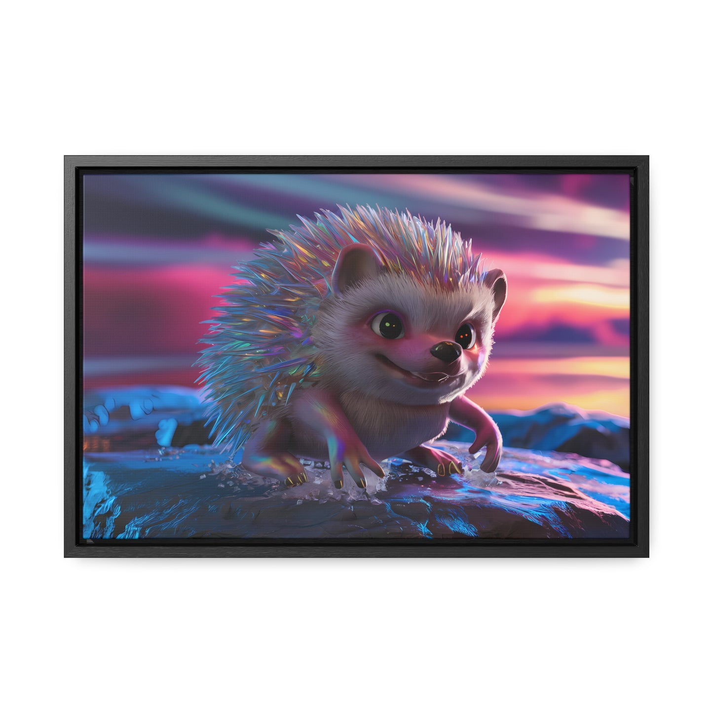 Prismatic Hedgehog at Dusk - Gallery Canvas Wraps, Horizontal Frame