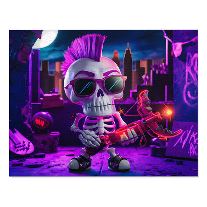 Punk Skull Archer in Neon City - Jigsaw Puzzle (30, 110, 252, 500,1000-Piece)