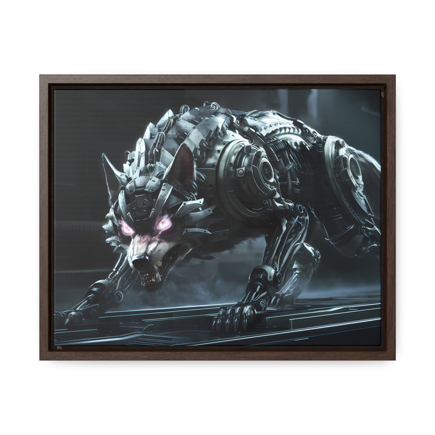 Cybernetic Alpha Wolf - Gallery Canvas Wraps, Horizontal Frame