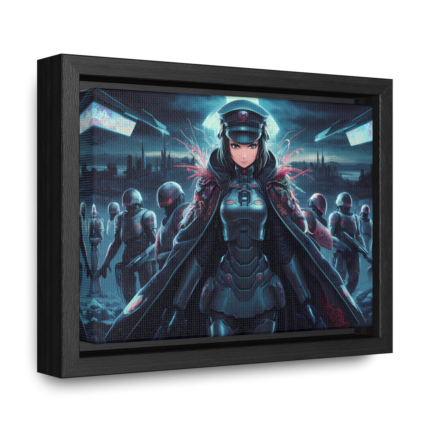 Cybernetic Enforcer: Rise of the Neon Syndicate - Gallery Canvas Wraps, Horizontal Frame