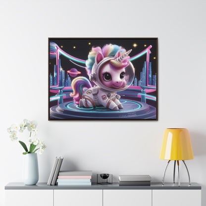 "Galactic Unicorn Explorer" - Gallery Canvas Wraps, Horizontal Frame