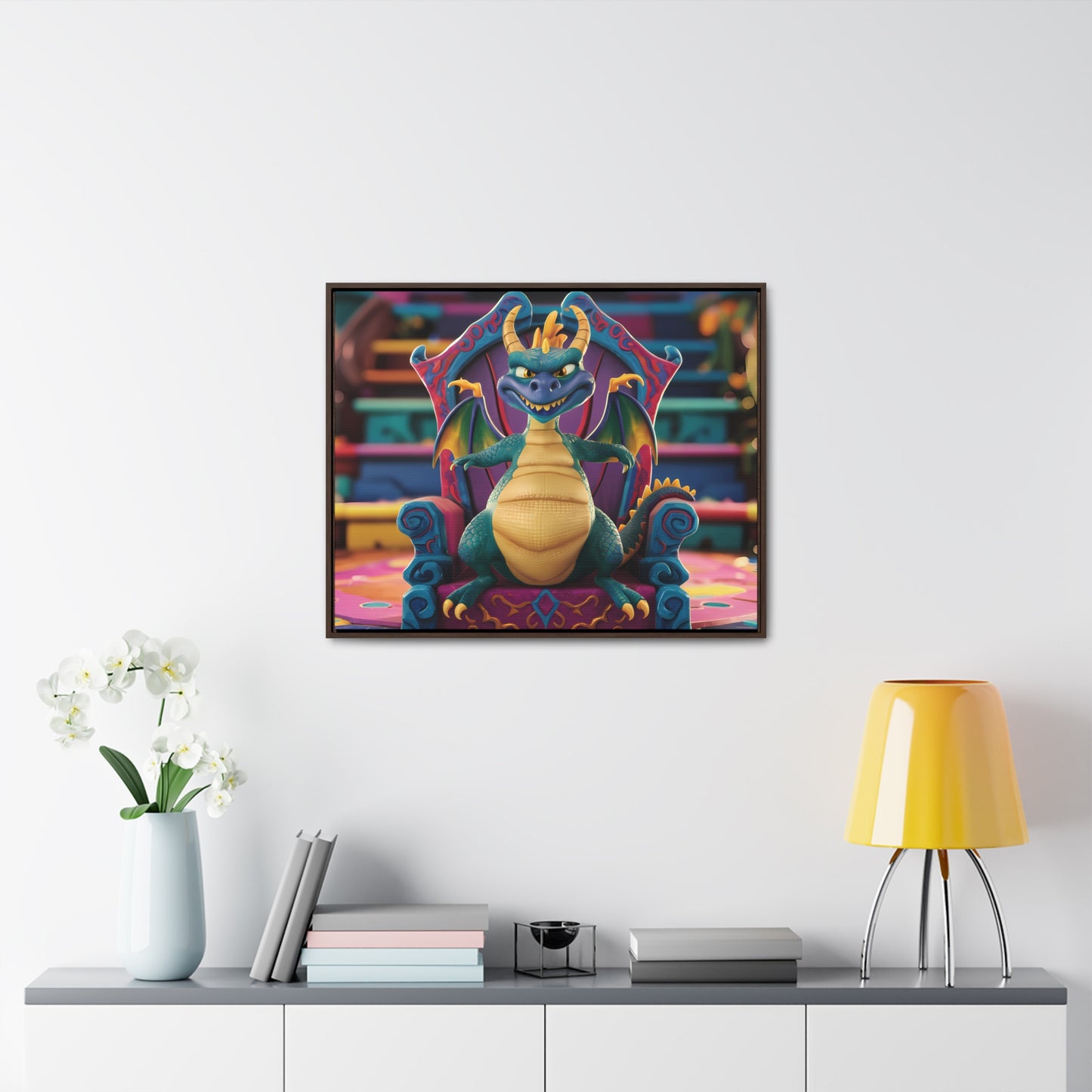 Dragon King on His Throne - Gallery Canvas Wraps, Horizontal Frame