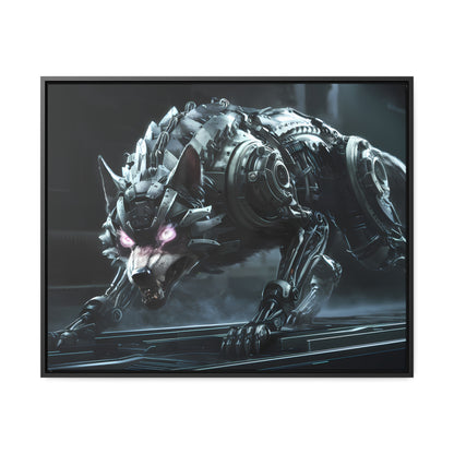 Cybernetic Alpha Wolf - Gallery Canvas Wraps, Horizontal Frame