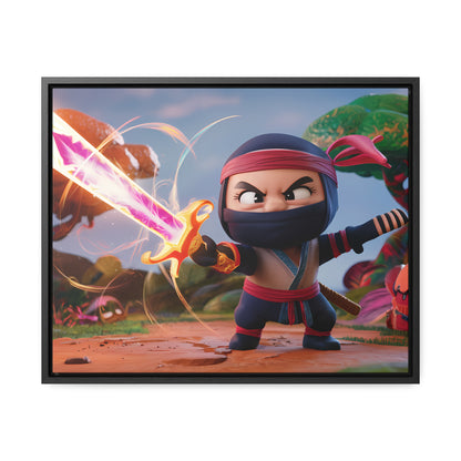 Ninja's Radiant Blade Adventure - Gallery Canvas Wraps, Horizontal Frame