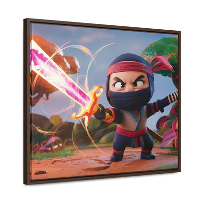 Ninja's Radiant Blade Adventure - Gallery Canvas Wraps, Horizontal Frame