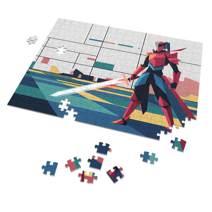 Digital Samurai: Geometric Guardian - Jigsaw Puzzle (30, 110, 252, 500,1000-Piece)