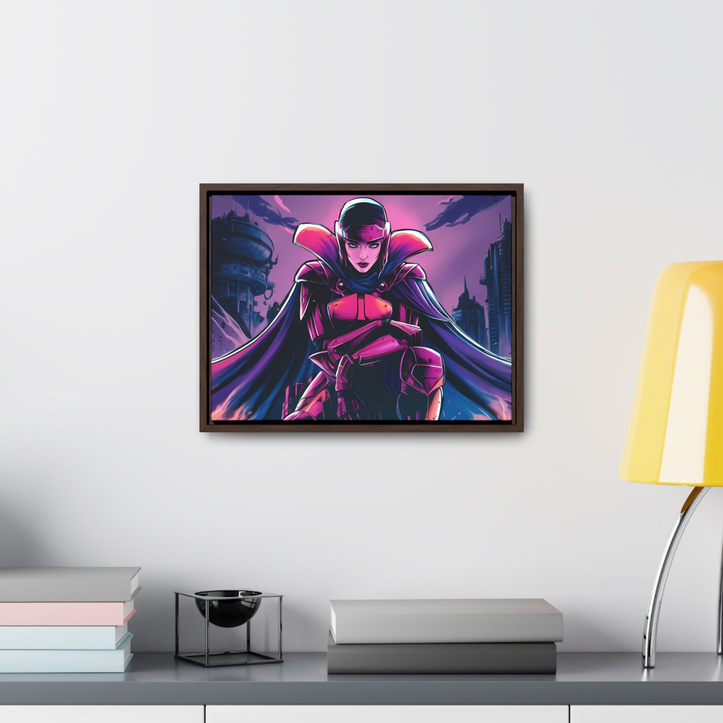 Guardian of the Neon Empire - Gallery Canvas Wraps, Horizontal Frame