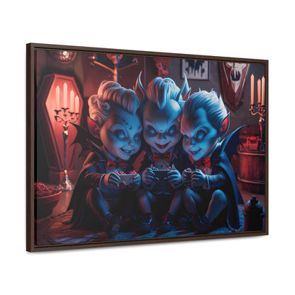 "Night of the Gaming Vampires" - Gallery Canvas Wraps, Horizontal Frame