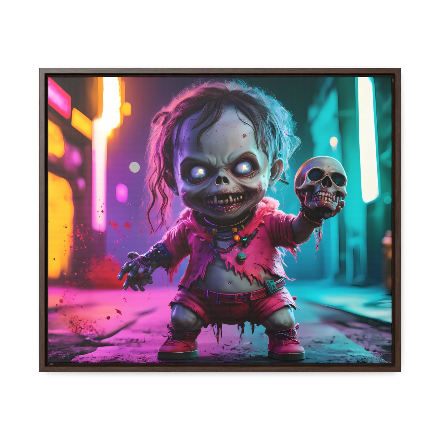 Nightmare in Neon City - Gallery Canvas Wraps, Horizontal Frame