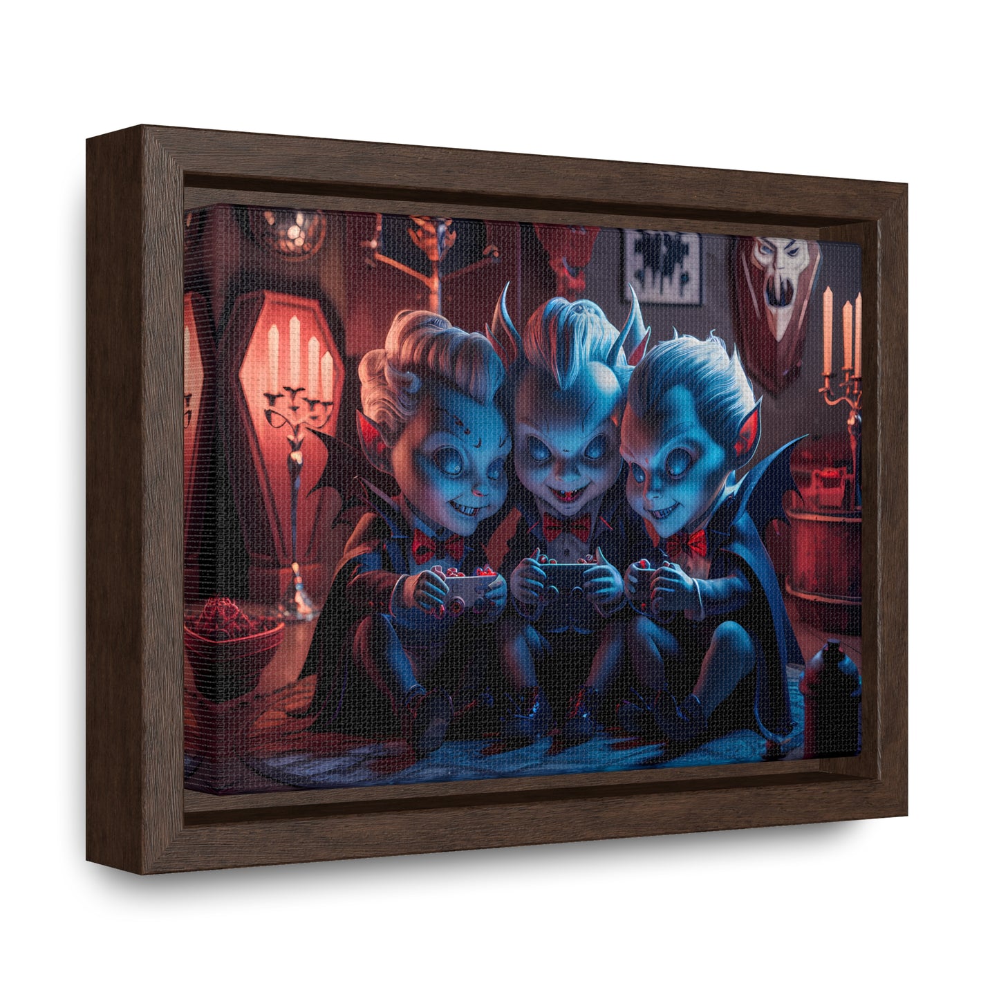 "Night of the Gaming Vampires" - Gallery Canvas Wraps, Horizontal Frame