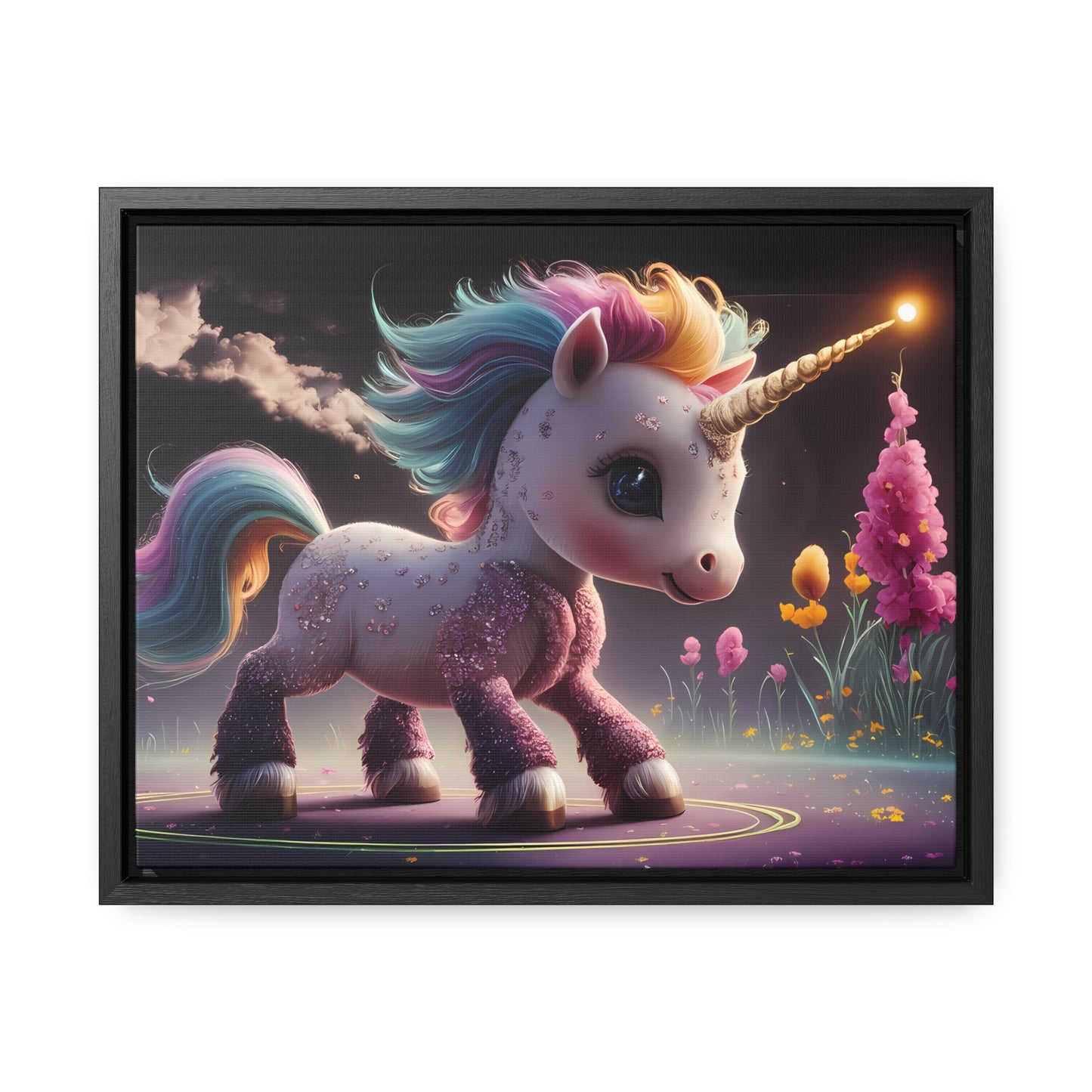 "Twilight Spark of the Enchanted Meadow" - Gallery Canvas Wraps, Horizontal Frame