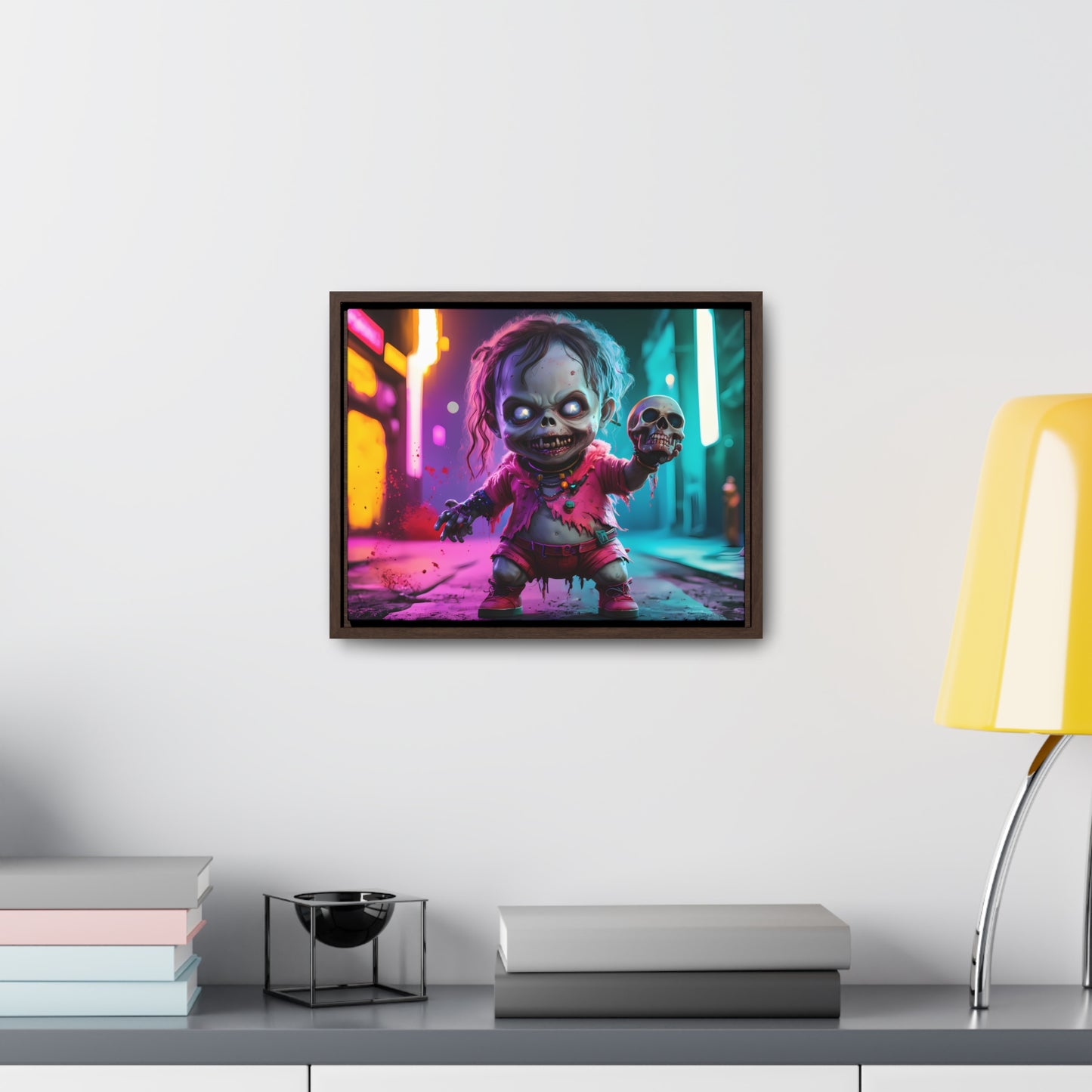 Nightmare in Neon City - Gallery Canvas Wraps, Horizontal Frame