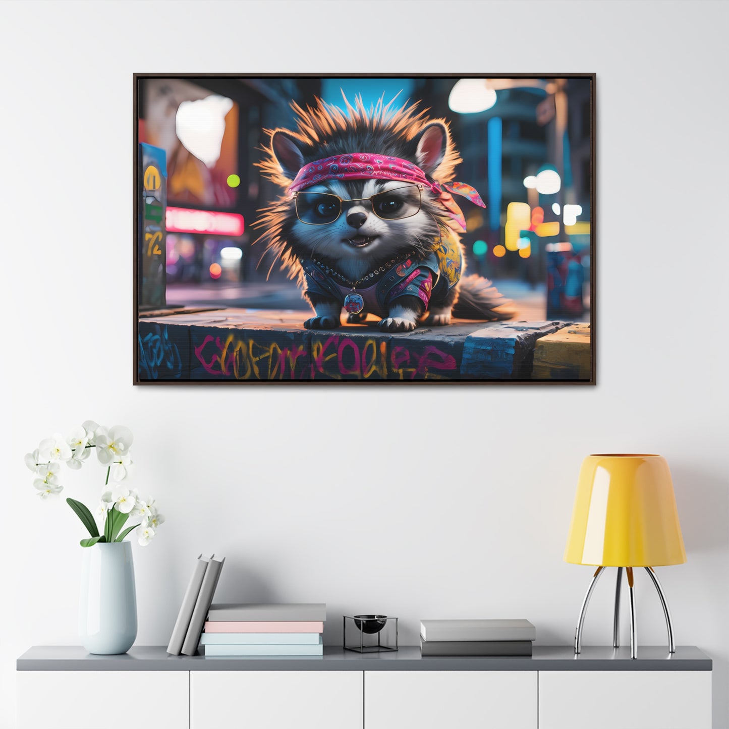 Rebel Pup on the Streets - Gallery Canvas Wraps, Horizontal Frame