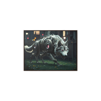 Cyber Wolf Sentinel - Gallery Canvas Wraps, Horizontal Frame