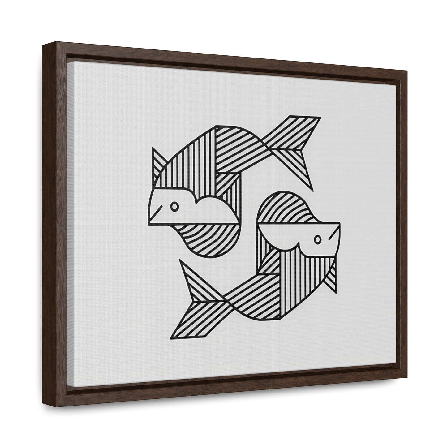 Pisces in Geometric Harmony - Gallery Canvas Wraps, Horizontal Frame