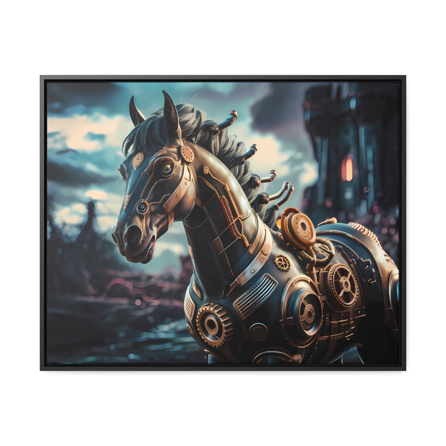 The Mechanical Steed of Dystopia - Gallery Canvas Wraps, Horizontal Frame