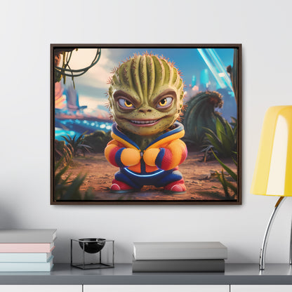 "Desert Champion: The Prickly Warrior" - Gallery Canvas Wraps, Horizontal Frame