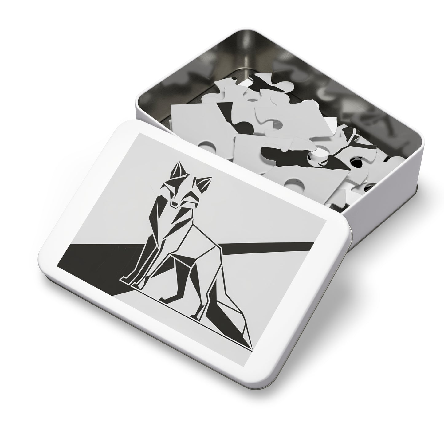 Geometric Fox in Monochrome - Jigsaw Puzzle (30, 110, 252, 500,1000-Piece)