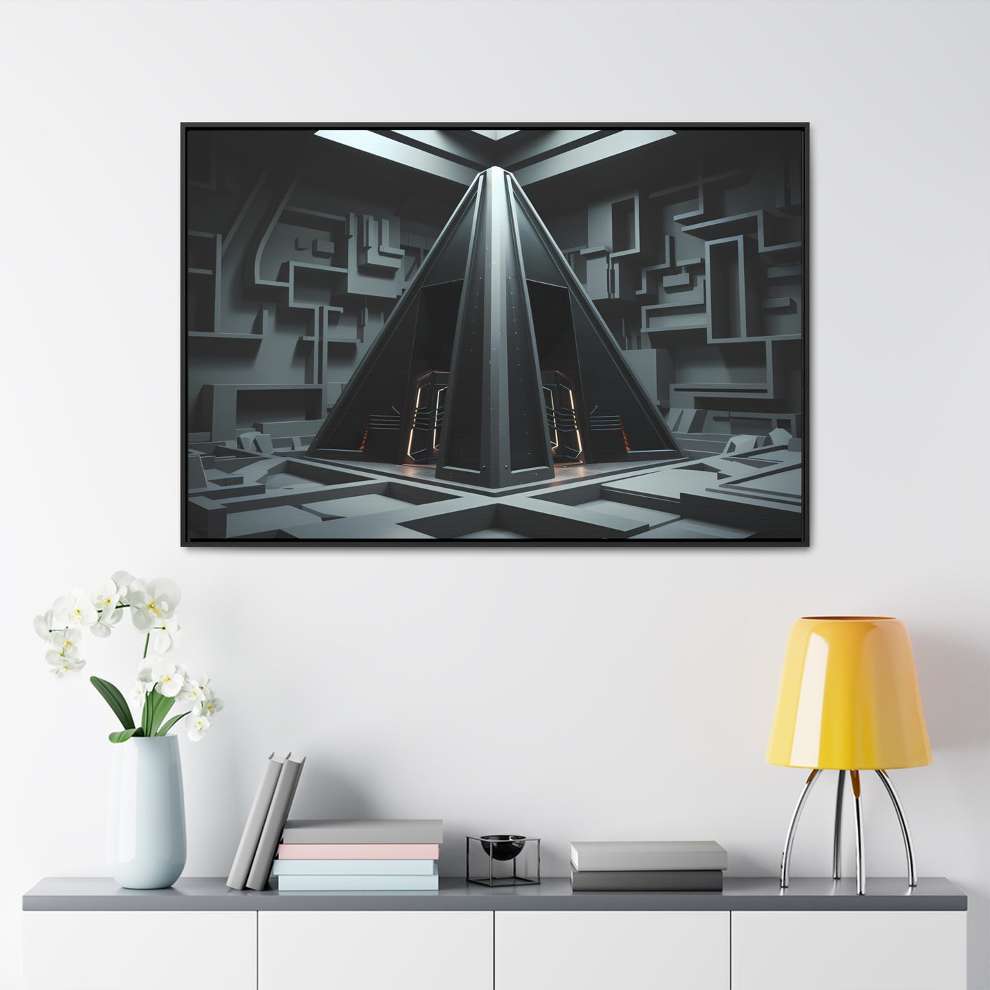 Sanctum of the Obsidian Pyramid - Gallery Canvas Wraps, Horizontal Frame