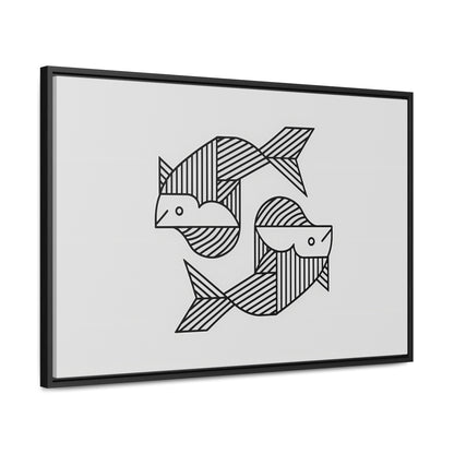 Pisces in Geometric Harmony - Gallery Canvas Wraps, Horizontal Frame