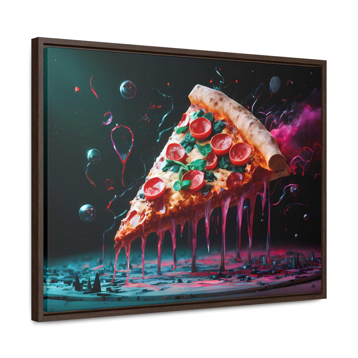 "Cosmic Slice of Pizza Bliss" - Gallery Canvas Wraps, Horizontal Frame