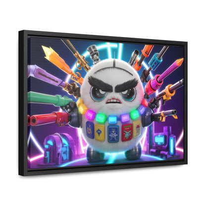 Battle-Ready Fluffbot: The Ultimate Arsenal - Gallery Canvas Wraps, Horizontal Frame