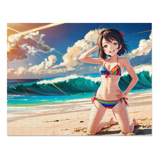 "Sunlit Waves and Smiles" - Jigsaw Puzzle (30, 110, 252, 500,1000-Piece)