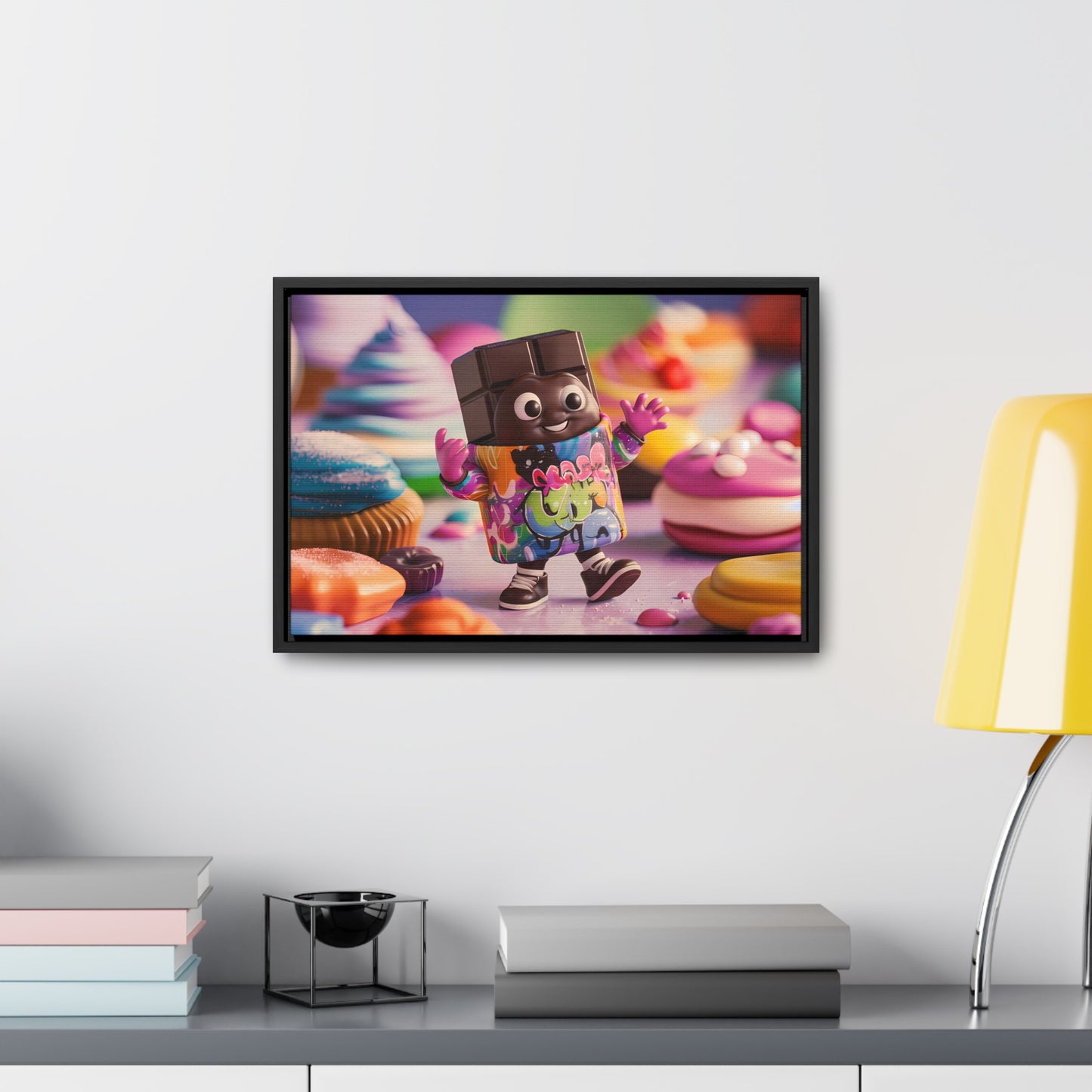 "Choco-Buddy's Sweet Adventure" - Gallery Canvas Wraps, Horizontal Frame