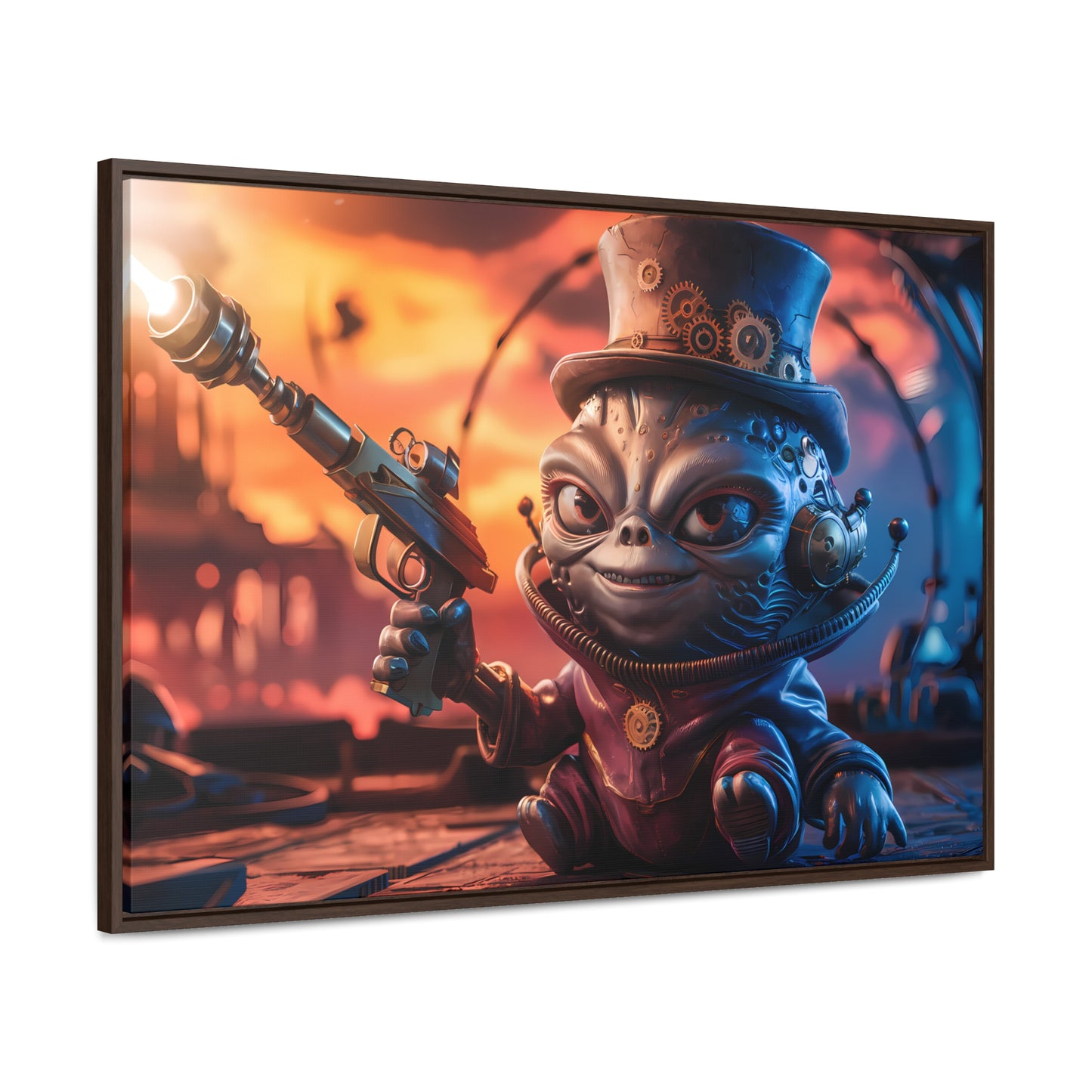 "Clockwork Gunslinger at Dusk" - Gallery Canvas Wraps, Horizontal Frame