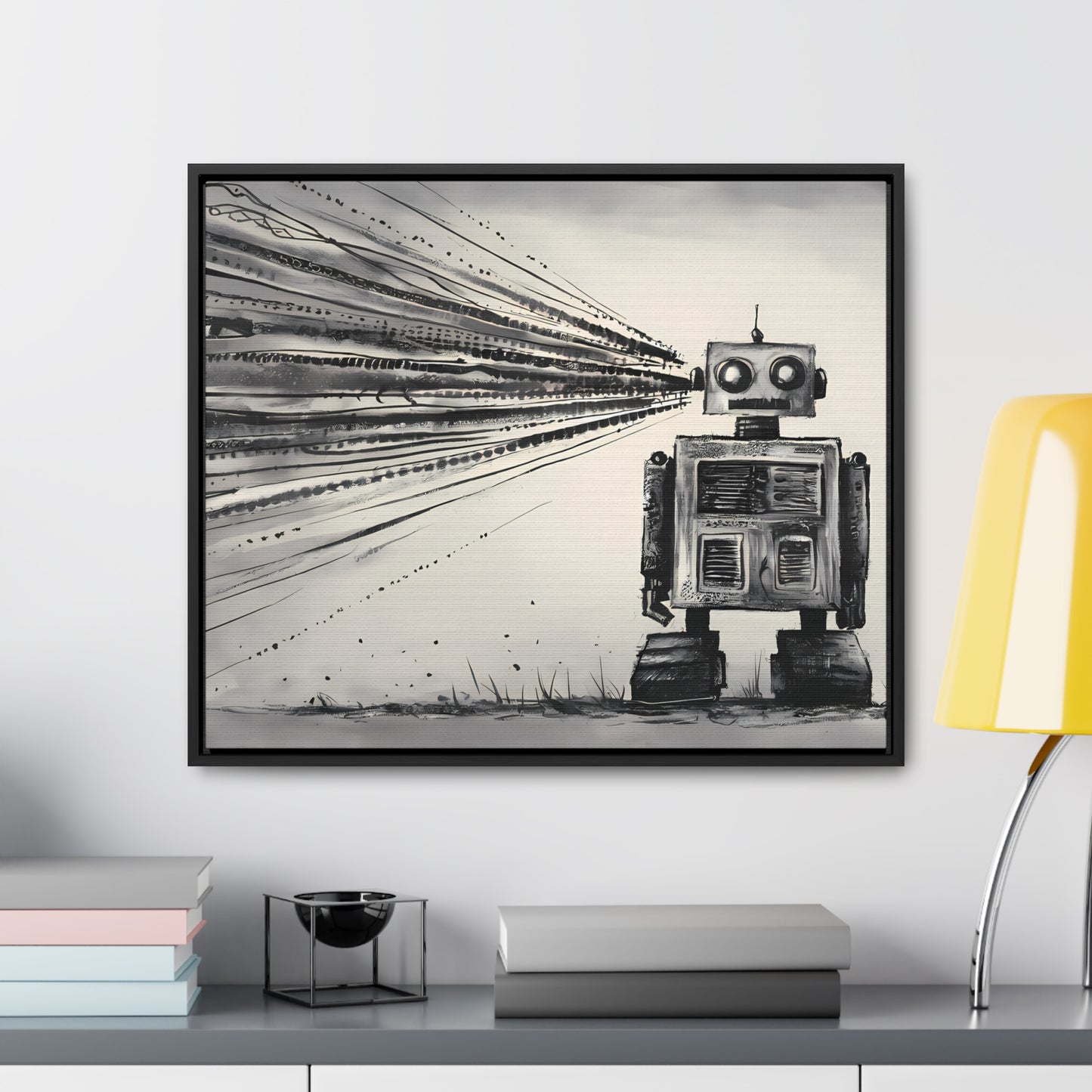 Echoes of the Machine Mind - Gallery Canvas Wraps, Horizontal Frame