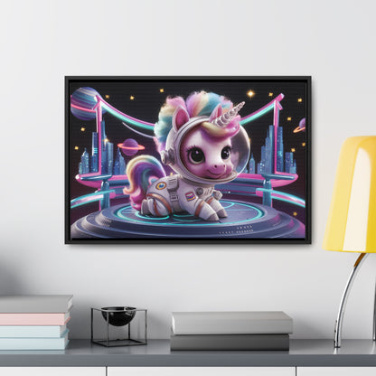 "Galactic Unicorn Explorer" - Gallery Canvas Wraps, Horizontal Frame