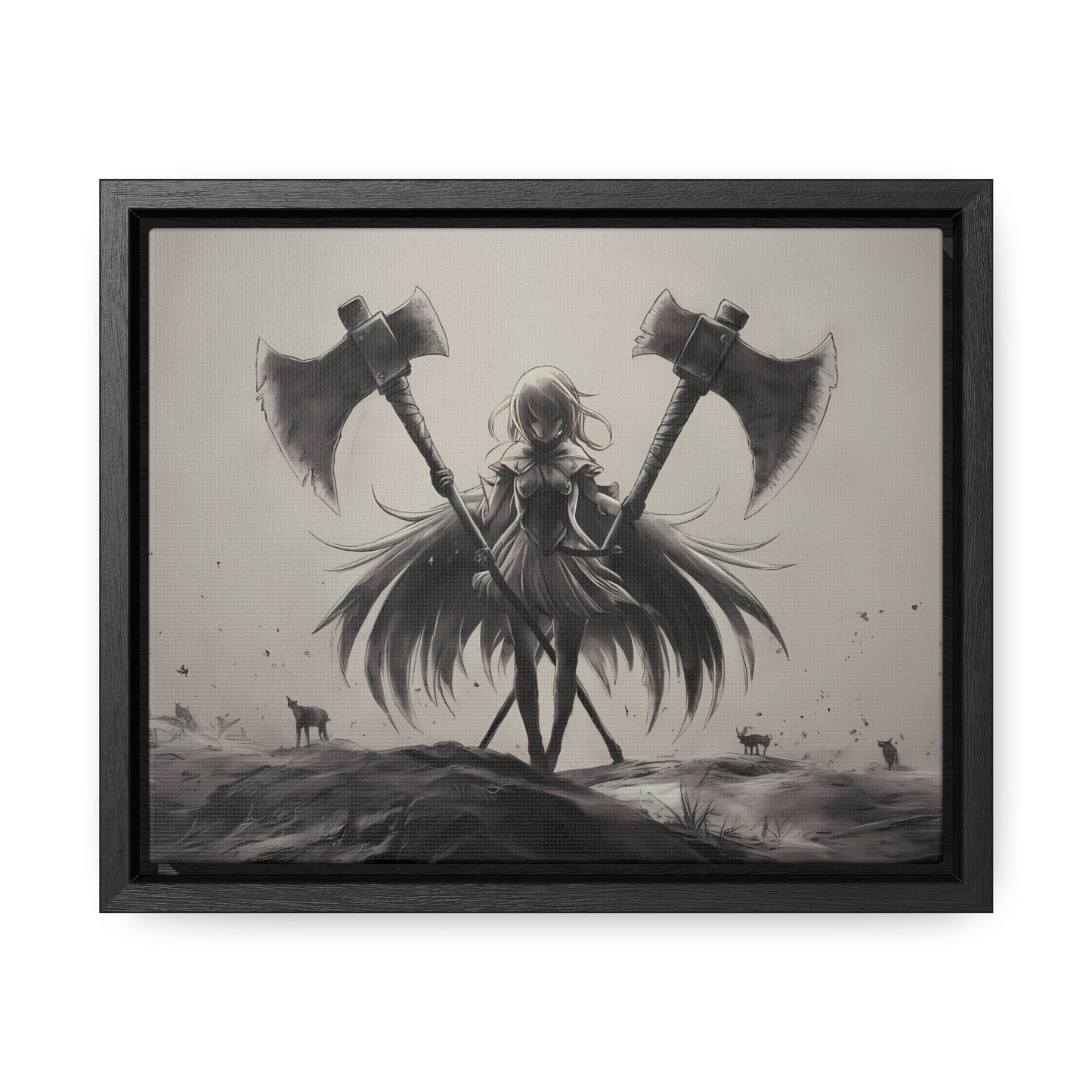 "Abyssal Valkyrie" - Gallery Canvas Wraps, Horizontal Frame