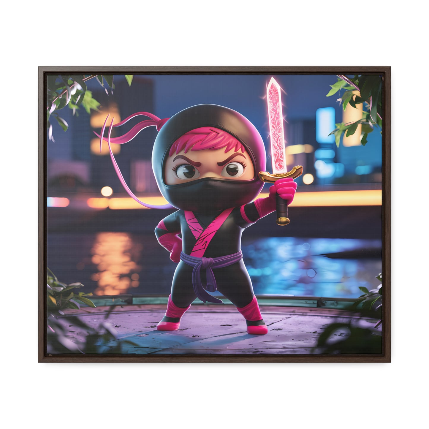 Blade of the Pink Ninja - Gallery Canvas Wraps, Horizontal Frame