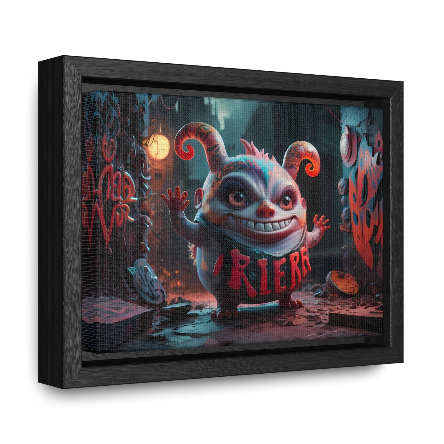 Midnight Mischief in the Alley - Gallery Canvas Wraps, Horizontal Frame