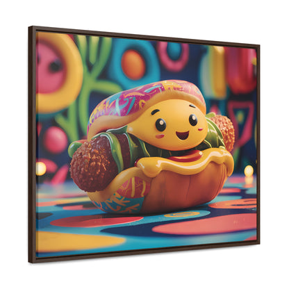 Cheerful Burger Adventure - Gallery Canvas Wraps, Horizontal Frame