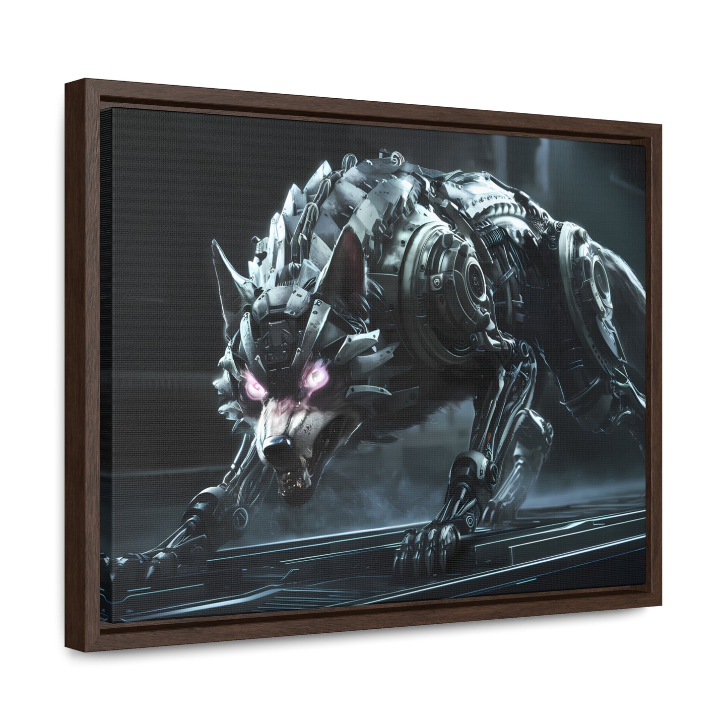 Cybernetic Alpha Wolf - Gallery Canvas Wraps, Horizontal Frame