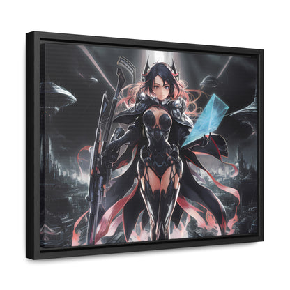 The Sentinel of Neon Skies - Gallery Canvas Wraps, Horizontal Frame