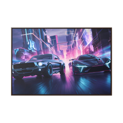 Neon Speed Duel - Gallery Canvas Wraps, Horizontal Frame