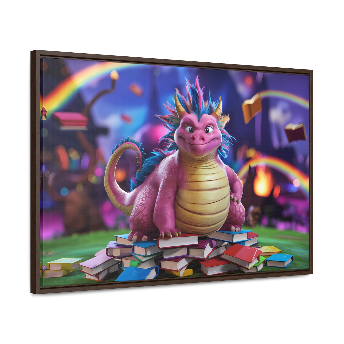 "Guardian of the Magical Library" - Gallery Canvas Wraps, Horizontal Frame