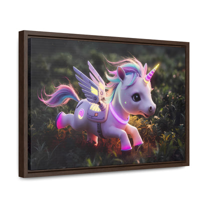 "Cybernetic Unicorn's Twilight Adventure" - Gallery Canvas Wraps, Horizontal Frame