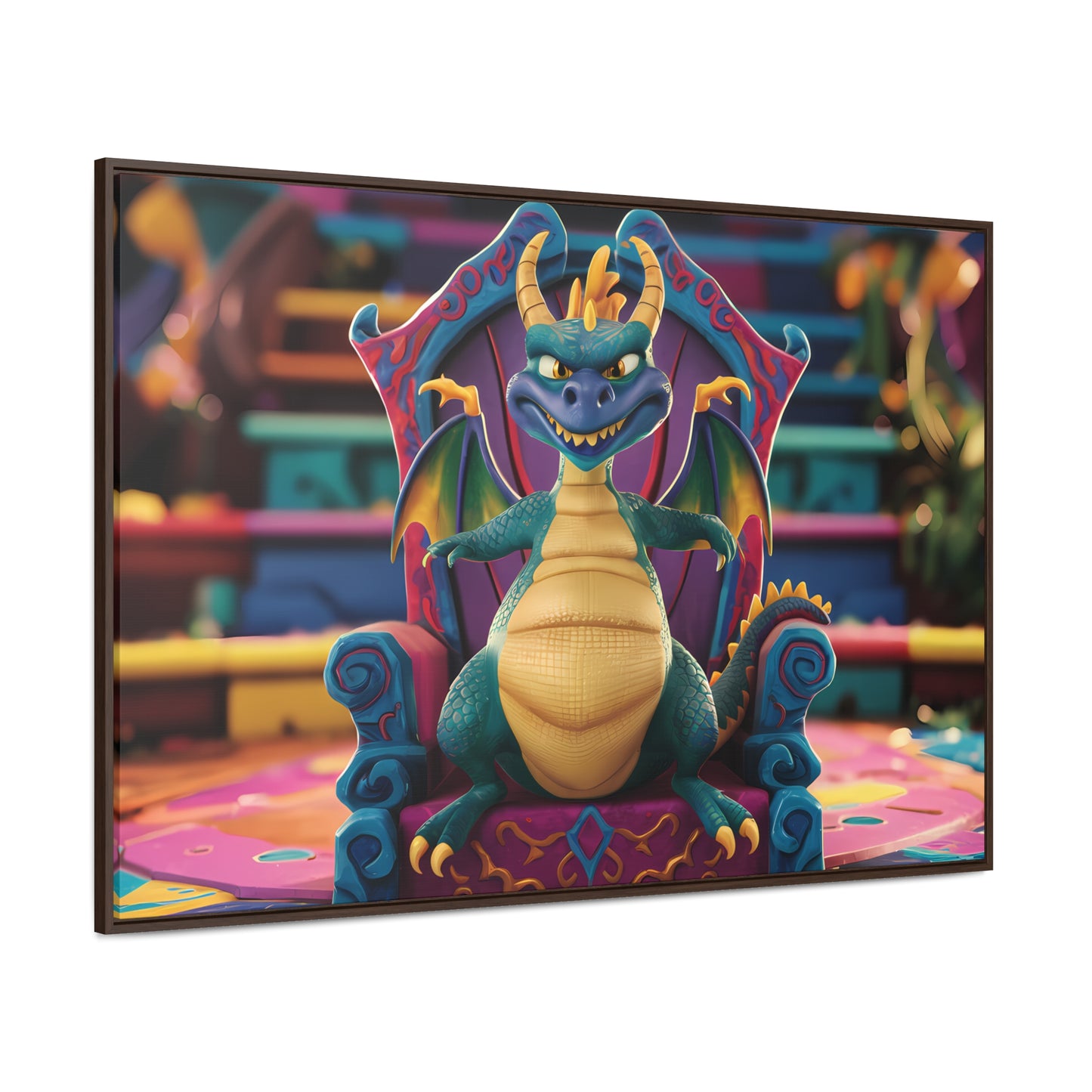 Dragon King on His Throne - Gallery Canvas Wraps, Horizontal Frame